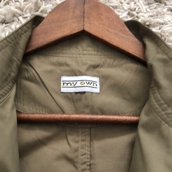 Khaki long sleeve light jacket&zipper&4pockets, M, hardly worn, - Picture 6 of 8